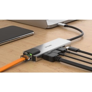 D-Link DUB-M520 USB-Typ C Docking Station für Notebook - Tragbar - 2 Unterstützte Displays - 4K - 3840 x 2160 - 2 x USB Ty