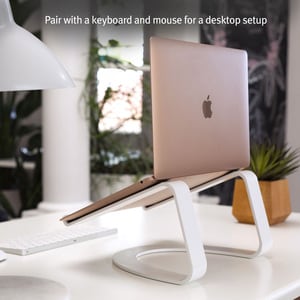 Twelve South Curve Notebook Stand - Up to 17" Screen Support - 11" Height x 6" Width - Desktop - Matte White - Aluminum, S