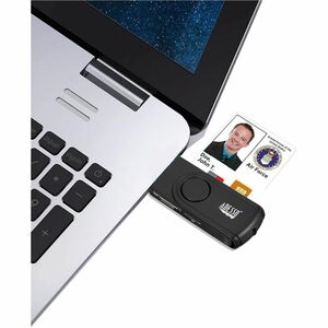 Adesso SCR-200 Smart Card Reader - Contact - USB 2.0 - Black - TAA Compliant