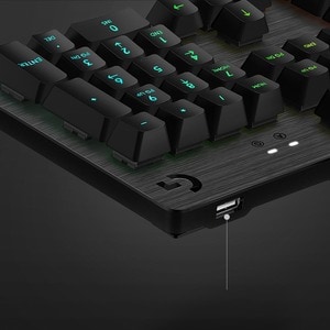 Logitech G512 RGB Mechanical Gaming Keyboard, GX Blue, USB Passthrough - Cable Connectivity - USB 2.0 Interface - English 