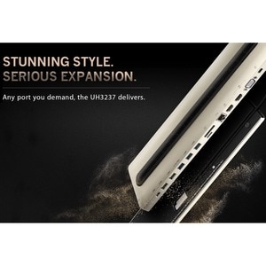 ATEN UH3237 USB-C Multiport Dock with Power Pass-Through - for Notebook/Monitor - 85 W - USB Type C - 8 x USB Ports - 2 x 