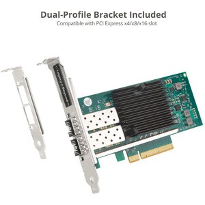 SIIG Dual Port 10G SFP+ Ethernet Network PCI Express - PCI Express 2.0 x8 - Optical Fiber - 10GBase-X - Plug-in Card