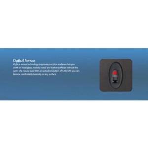Adesso Antimicrobial Wireless Desktop Mouse - Optical - Wireless - 30 ft - Radio Frequency - 2.40 GHz - Black - USB Type A