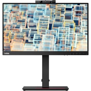 Lenovo ThinkVision T22v-20 22" Class Webcam Full HD LCD Monitor - 16:9 - Raven Black - 21.5" Viewable - In-plane Switching