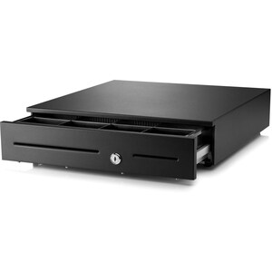 HP Value 4AK35AA Cash Drawer - 2 Media Slot - 3 Lock Position - Steel - Black - 103 mm Height x 420 mm Width x 410 mm Depth