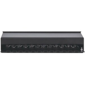 Patch Panel, Cat6a, FTP, 12-Port, Desktop, Shielded, 90° Top-Entry Punch Down Blocks, Black - 12 x RJ-45 - Desktop