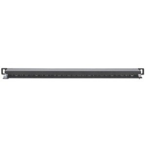 Patch Panel, Cat6a, FTP, 24-Port, 19", 0.5U, Shielded, 90° Top-Entry Punch Down Blocks, Black - 24 x RJ-45 - Desktop
