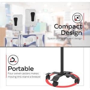 CTA Digital Compact Mobile Sanitizing Station with Automatic Soap Dispenser - Floor - Chrome Plated, Acrylic