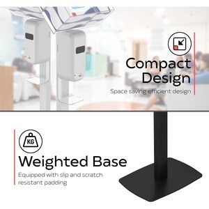 CTA Digital: Premium Thin Profile Sanitizing Station (White) - 48" Height - Floor - Steel, Acrylic - White