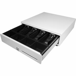 apg Genesis 1313 Cash Drawer - 4 Bill - 4 Coin - 2 Media Slot - Stainless Steel, Plastic - White - 99.8 mm Height x 332.7 