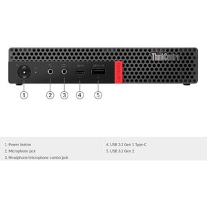 Lenovo ThinkCentre M920q 10T1S01708 Desktop Computer - Intel Core i5 9th Gen i5-9600T - vPro Technology - 8 GB - 128 GB SS