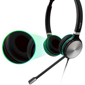 Yealink UH36 Kabel Kopfbügel Stereo Headset - Schwarz/Silber - Binaural - Ohraufliegend - 20 Hz bis 20 kHz Frequenzgang - 
