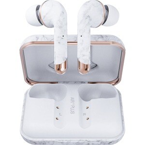 Happy Plugs Air 1 Plus True Wireless Earbud Stereo Earset - White Marble - Binaural - In-ear - 3048 cm - Bluetooth - 16 Oh