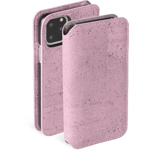 Krusell BIRKA Carrying Case (Wallet) Apple iPhone 11 Pro Max Smartphone - Pink - Cork, Wood Grain Body
