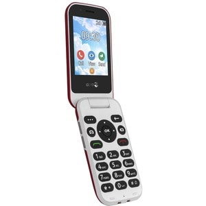 Doro 7031 4 GB Feature Phone - 7.1 cm (2.8") QVGA 320 x 240 - 4G - Red, White - Flip - MediaTek MT6731V/ZA SoC - 2 SIM Sup