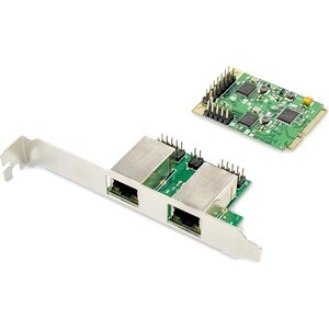 Digitus DN-10134 Gigabit Ethernet Card for PC - 10/100/1000Base-T - Plug-in Card - Mini PCI Express - 2 Port(s) - 2 - Twis