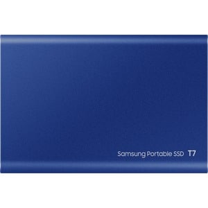 Samsung T7 MU-PC1T0H/WW 1 TB Portable Solid State Drive - External - PCI Express NVMe - Indigo Blue - Gaming Console, Desk