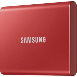 Samsung T7 MU-PC500H/WW 500 GB Portable Solid State Drive - External - PCI Express NVMe - Metallic Red - Gaming Console, D