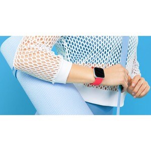 Fitbit Classic Adjustable Smartwatch Band - Large (L) - Scarlet - Elastomer, Aluminium