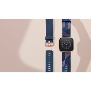 Fitbit Versa 2 Smart Watch - Navy, Pink, Copper Rose Body Color - Aluminium Body Material - Aluminium Case Material - Wove