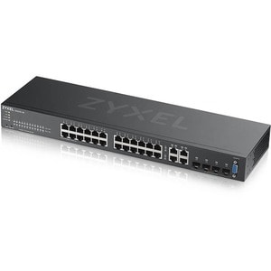 ZYXEL 24-port GbE L2 Switch with GbE Uplink - 24 Ports - Manageable - 4 Layer Supported - Modular - 4 SFP Slots - 22.50 W 