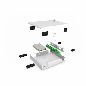 Digitus Mounting Box for Fiber Optic Enclosure, Fiber Optic Coupler - Light Grey - Cold-rolled Steel (CRS) - 1