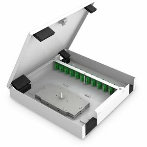 Digitus Mounting Box for Fiber Optic Coupler, Fiber Optic Cassette, Splice Cassette - Grey - Sheet Steel, Cold Rolled Stee