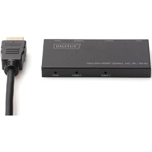 Digitus UltraSlim DS-45322 Signalverteiler - Metall - 4096 x 2160 - 1 x HDMI Ein - 2 x HDMI Aus - USB