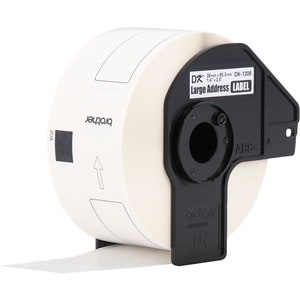 Brother DK Address Label - 1 2/5" Width x 3 1/2" Length - Rectangle - Thermal - Paper - 400 / Roll - 3 / Roll