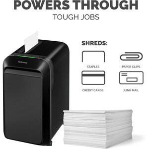 Fellowes LX190 Cross-cut Shredder - Continuous Shredder - Cross Cut - 20 Per Pass - for shredding Staples, Paper, Paper Cl