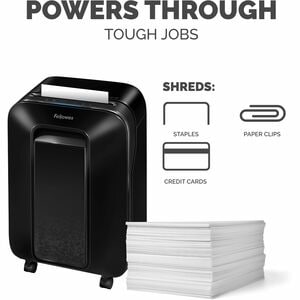 Fellowes LX170 Cross-cut Shredder - Continuous Shredder - Cross Cut - 12 Per Pass - for shredding Staples, Paper, Paper Cl