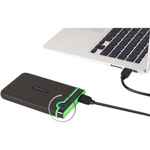 Transcend StoreJet Tragbar Festplatte - 2,5" Extern - 4 TB - Grau - Desktop-PC, Notebook Unterstütztes Gerät - USB 3.1 (Ge