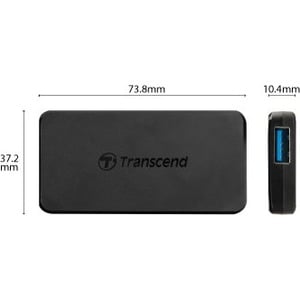 Transcend USB Type-C 4-Port Hub - USB Type C - 4 USB Port(s) - 4 USB 3.1 Port(s) - PC, Mac, Linux