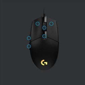 Logitech G203 Gaming Mouse - Cable - Black - USB - 8000 dpi - 6 Button(s) - 1
