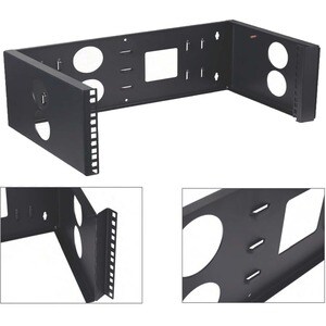 4XEM 3U Wall Mount for Rackmount Equipment, Network Equipment - Black - 19" Wall Mounted Open 3U Rack With Swing Hinge For