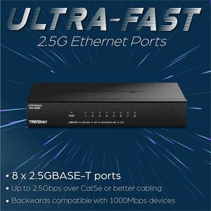 TRENDnet TEG-S380 8 Anschlüsse Ethernet-Switch - 2.5 Gigabit Ethernet - 2.5GBase-T - TAA-konform - 2 Unterstützte Netzwerk