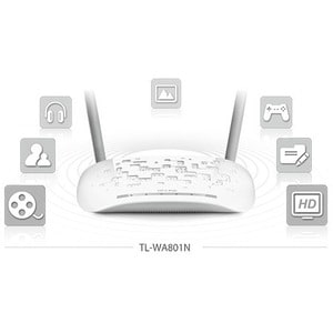 TP-Link TL-WA801N IEEE 802.11n 300 Mbit/s Wireless Access Point - 2.40 GHz - 2 x External Antenna(s) - External - MIMO Tec