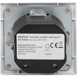 ASSMANN Electronic DA-70618, Weiß, 250 V, 50 Hz, 5 V, 3,1 A, 90 mm