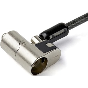 StarTech.com Universal Cable Lock - 2.01 m Cable - Portable - Keyed Lock - Black, Silver - Vinyl Coated Steel, Zinc Alloy 