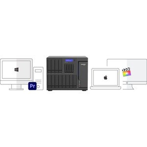 Système de stockage SAN/NAS QNAP TVS-H1688X-W1250-32G - 16 x Total de compartiments - 5 Go Flash Memory Capacity - Intel X