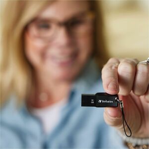Verbatim 32GB Ergo USB Flash Drive - Black - The Verbatim Ergo USB drive features an ergonomic design for in-hand comfort 