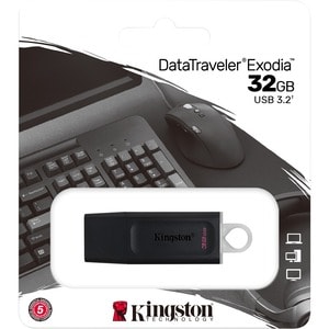 Kingston DataTraveler Exodia 32 GB USB 3.2 (Gen 1) Flash Drive - Black, White