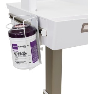 Ergotron T-Slot Medizinischer Wagen Reinigungstuchausgabe-Halterung - Weiß - 1,13 kg Belastbarkeit - Neigen, Drehbar