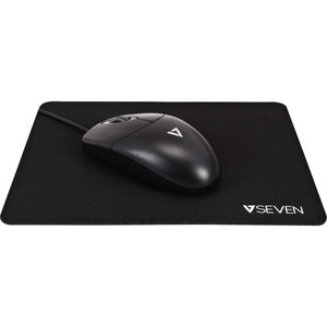 V7 MP02BLK Mouse Pad - 180 mm Dimension - Black - Natural Rubber - Anti-slip, Odor Resistant, Stain Resistant