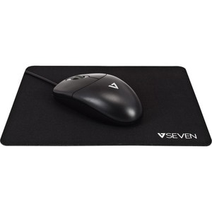 V7 MP02BLK Mouse Pad - 1.5 mm x 180 mm Dimension - Black - Natural Rubber - Anti-slip, Odor Resistant, Stain Resistant