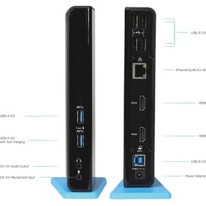 i-tec USB 3.0/USB-C Dual HDMI Docking Station. Technologie de connectivité: Avec fil, Interface de l'hôte: USB 3.2 Gen 1 (