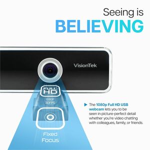 VisionTek VTWC20 Webcam - 30 fps - USB 2.0 - 1920 x 1080 Video - CMOS Sensor - Microphone - For Notebook
