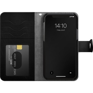 iDeal Of Sweden Magnet Wallet Carrying Case (Wallet) Apple iPhone 12 mini Smartphone - Black - Suede Interior Material