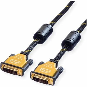 Roline Gold 1 m DVI-D Videokabel - Cable for Monitor, Videogerät - Unterstützt bis zu3840 x 2160 - Abschirmung - Golden Be