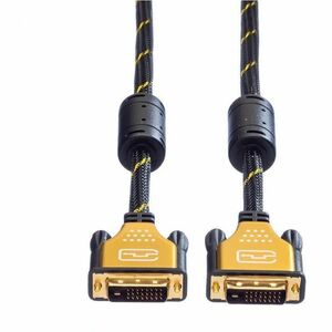 Roline Gold 10 m DVI Videokabel - Cable for Videogerät, Monitor - Unterstützt bis zu3840 x 2160 - Abschirmung - Golden Bes